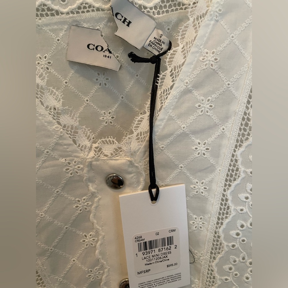 Coach Cream Lace Mini Dress - Picture 3 of 5